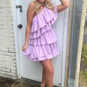 One Shoulder Ruffle Dress